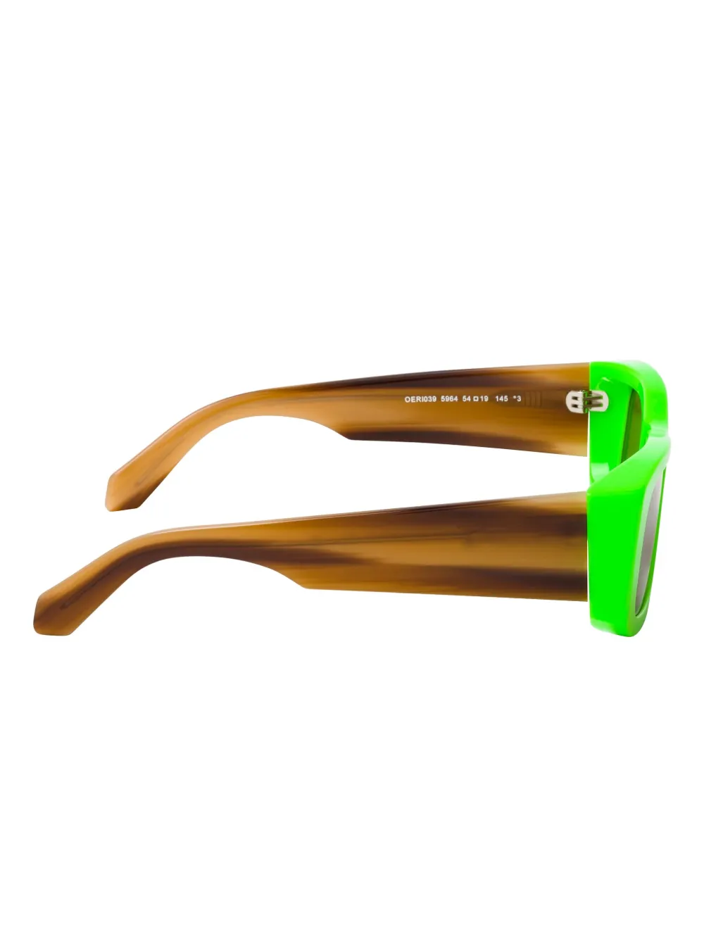 Off-white Lucio Brown Rectangular Unisex Sunglasses Oeri039 5964 54 In Brown