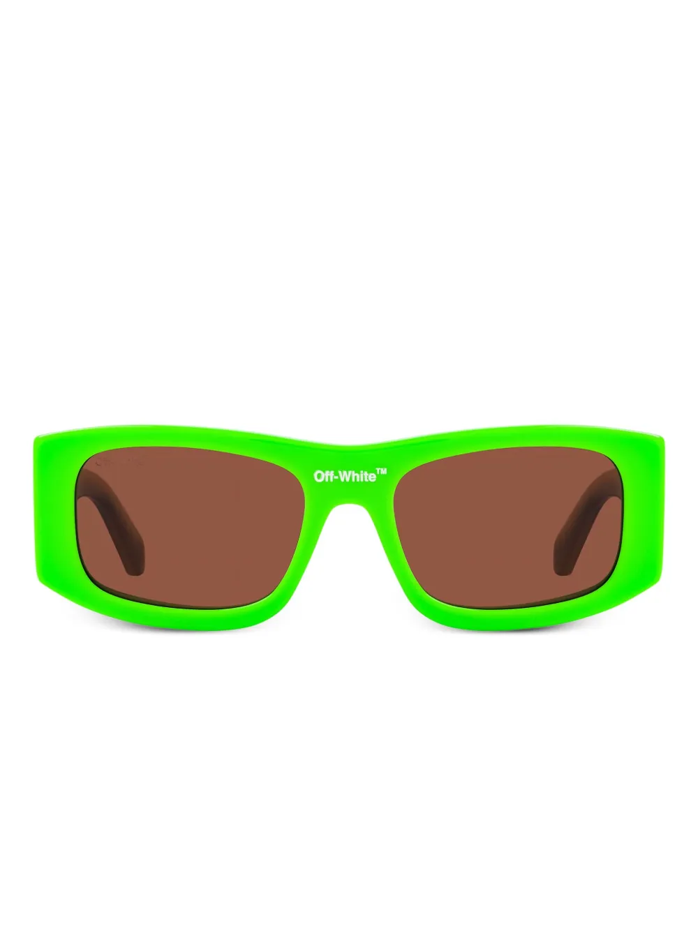 Off-white Lucio Brown Rectangular Unisex Sunglasses Oeri039 5964 54 In Brown