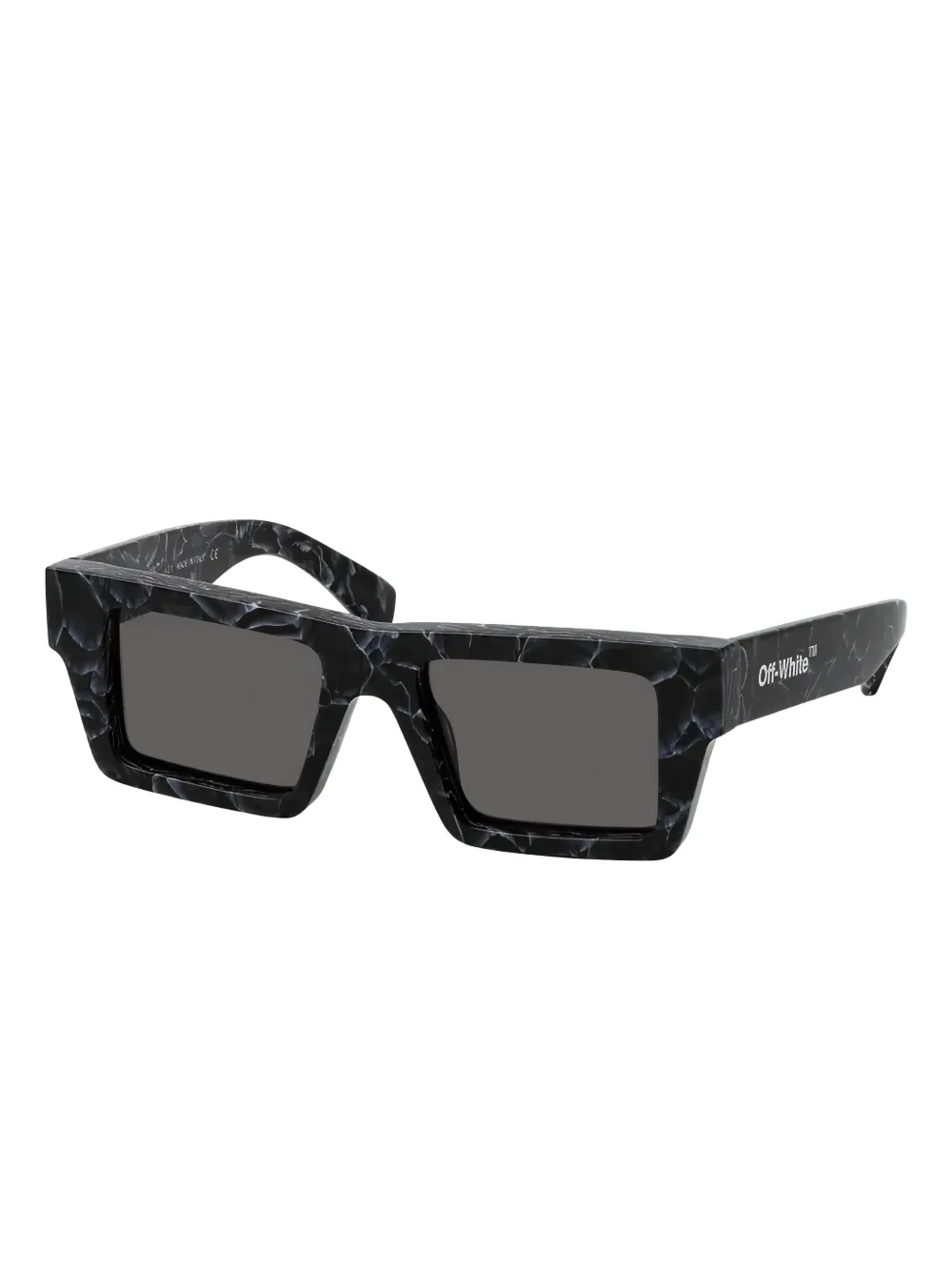 Off-White Zonnebril met vierkant montuur - Zwart