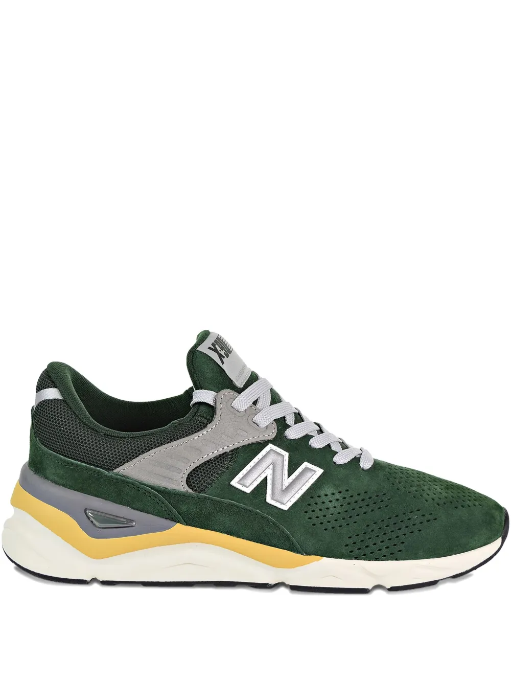 New Balance X-90 perforated suede sneakers Green