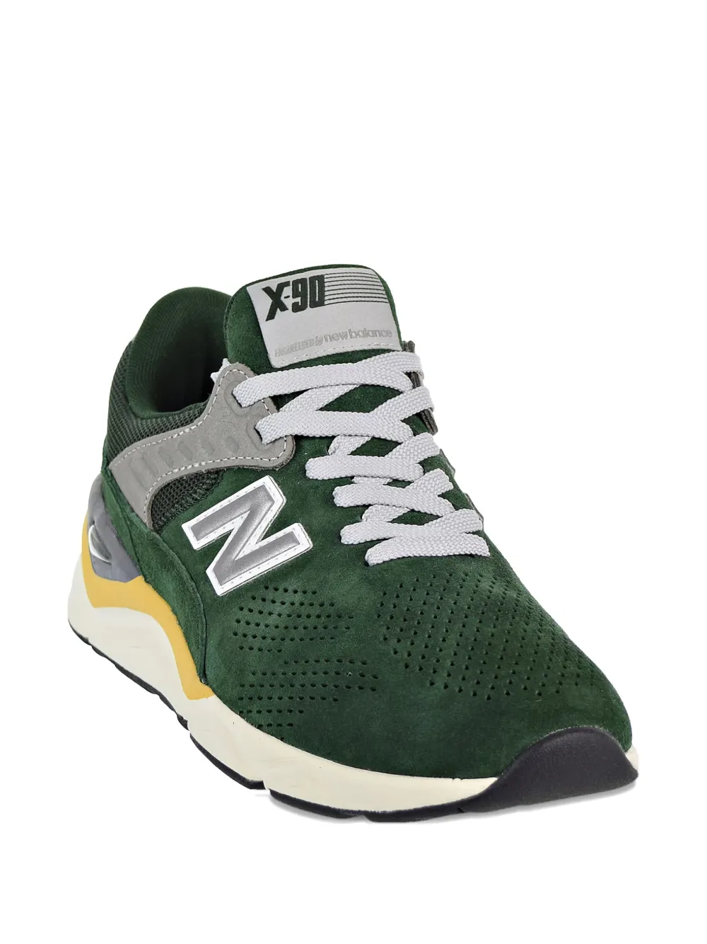New Balance X-90 perforated suede sneakers Green