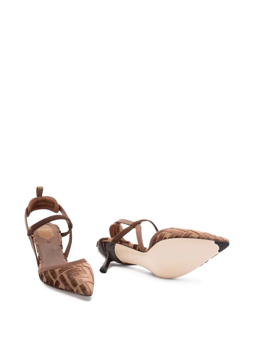 FENDI Pumps met FF-patroon Bruin