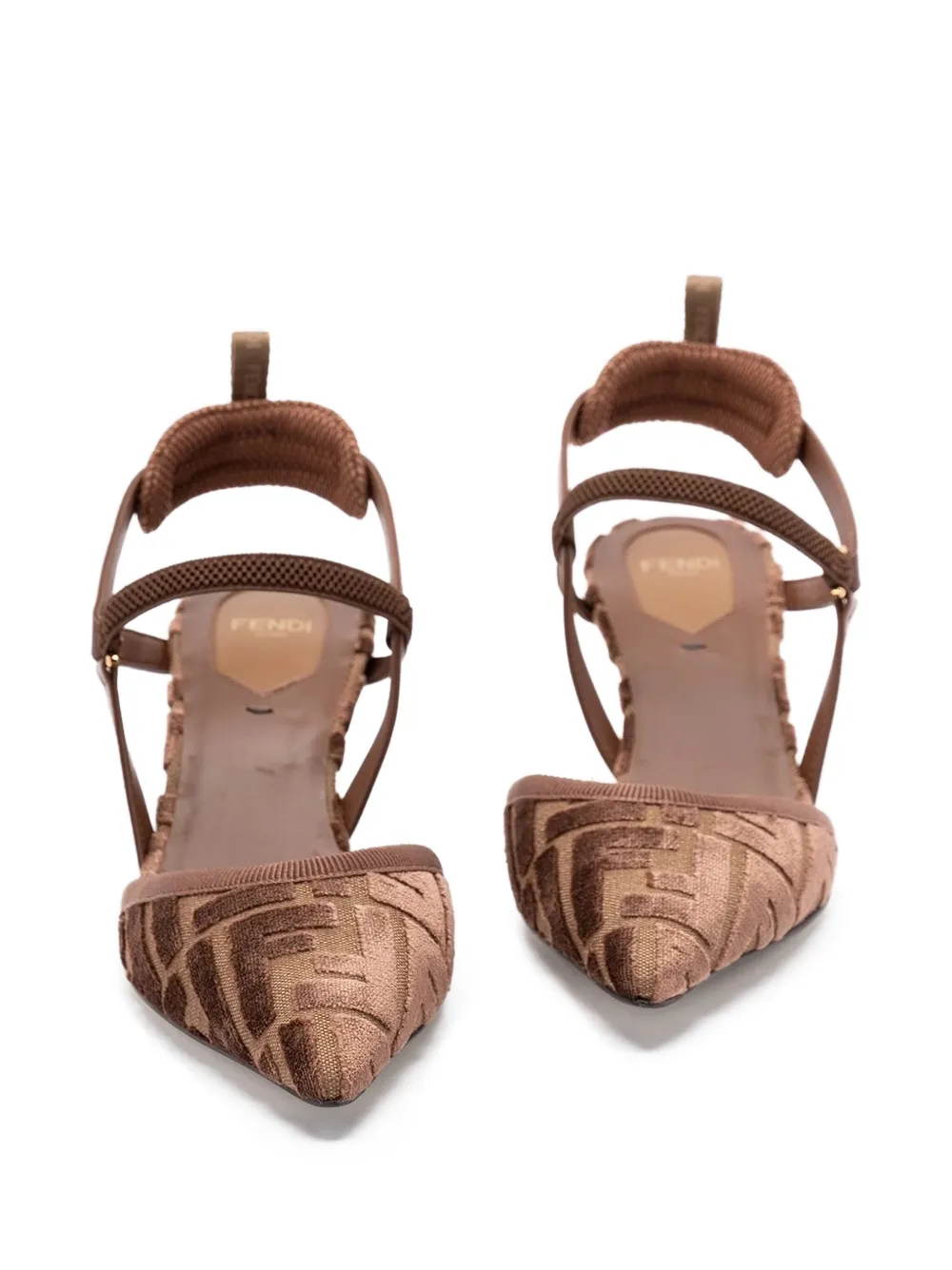FENDI Pumps met FF-patroon Bruin