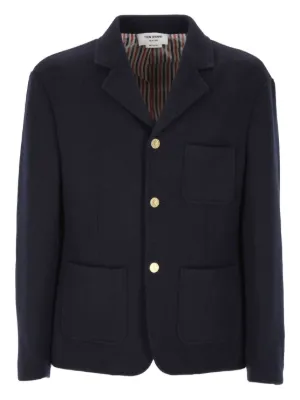Thom Browne Buttoned Denim Jacket | Black | FARFETCH JO