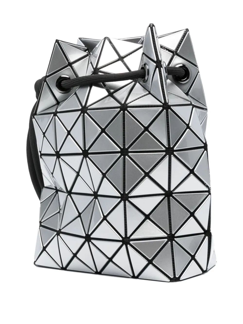 Bao Bao Issey Miyake Bao Bao Geometric-pattern Drawstring Bucket Bag In Silver