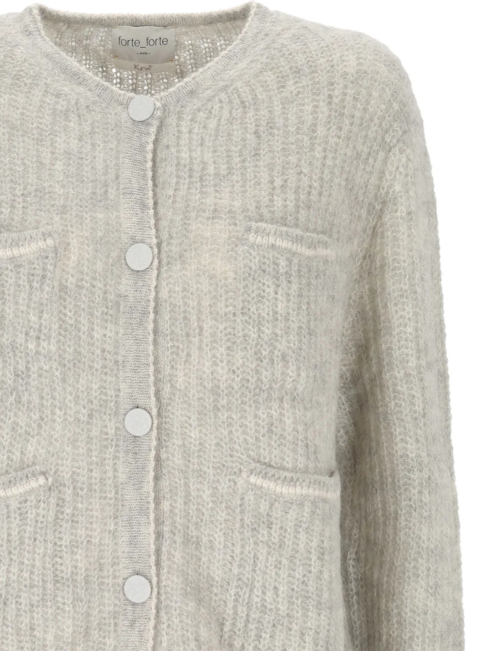 Forte Forte Button-front Patch-pocket Cardigan In Gray