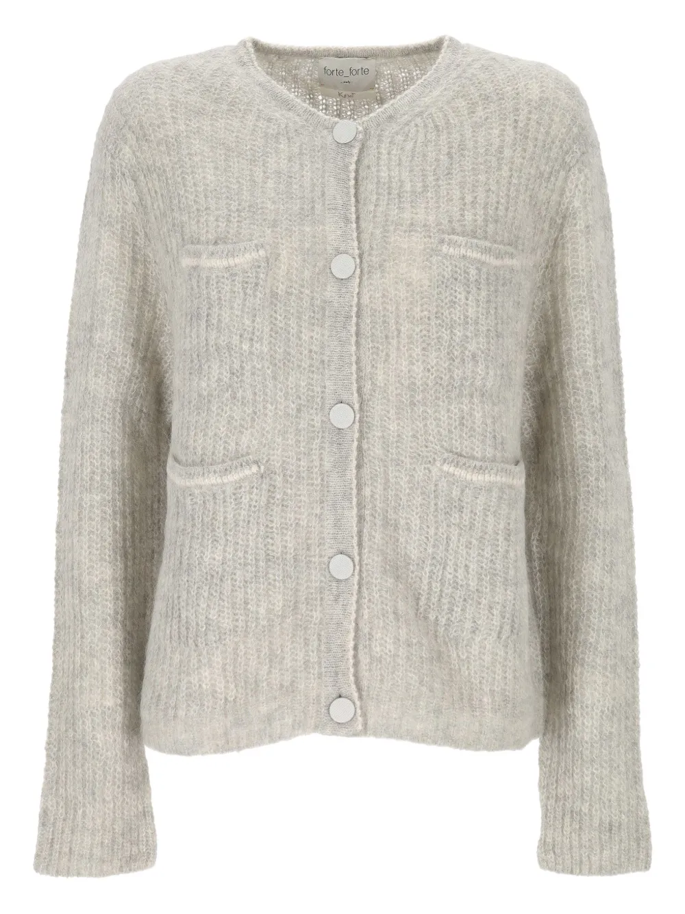 Forte Forte Button-front Patch-pocket Cardigan In Gray