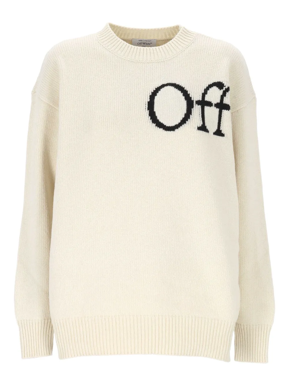 Off-White logo-intarsia wool sweater | White | Image 1