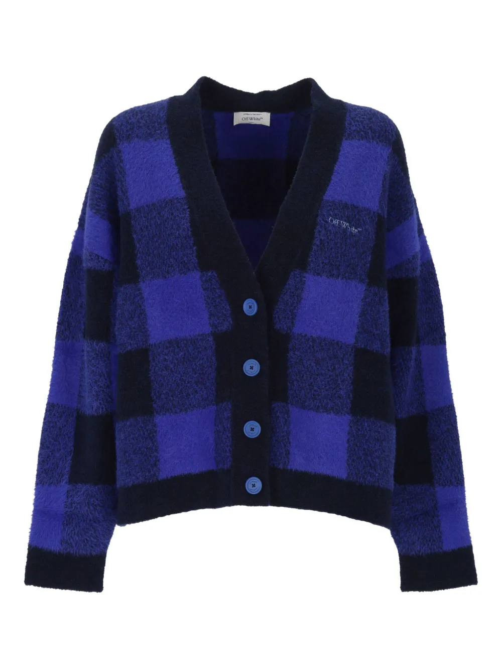 Off-White checked wool cardigan | Blue | Image 1