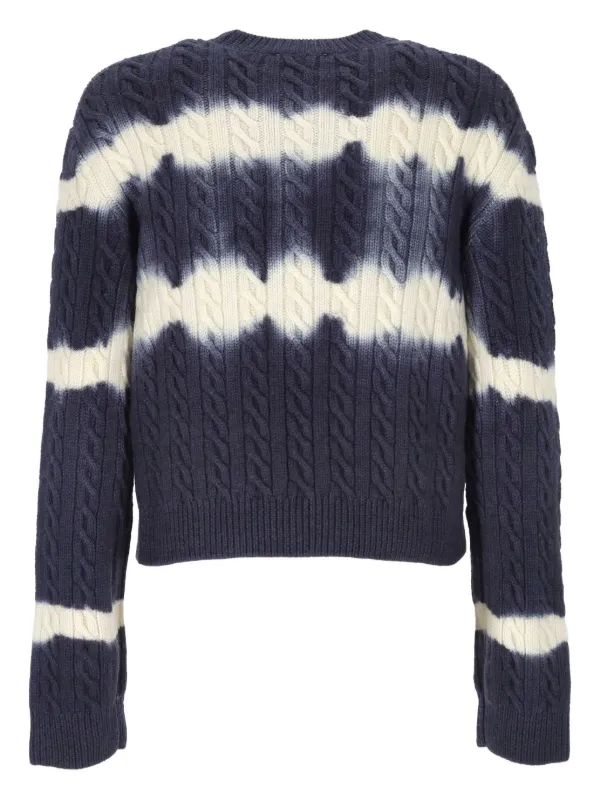 Off-White cable-knit tie-dye Sweater Blue FARFETCH IN