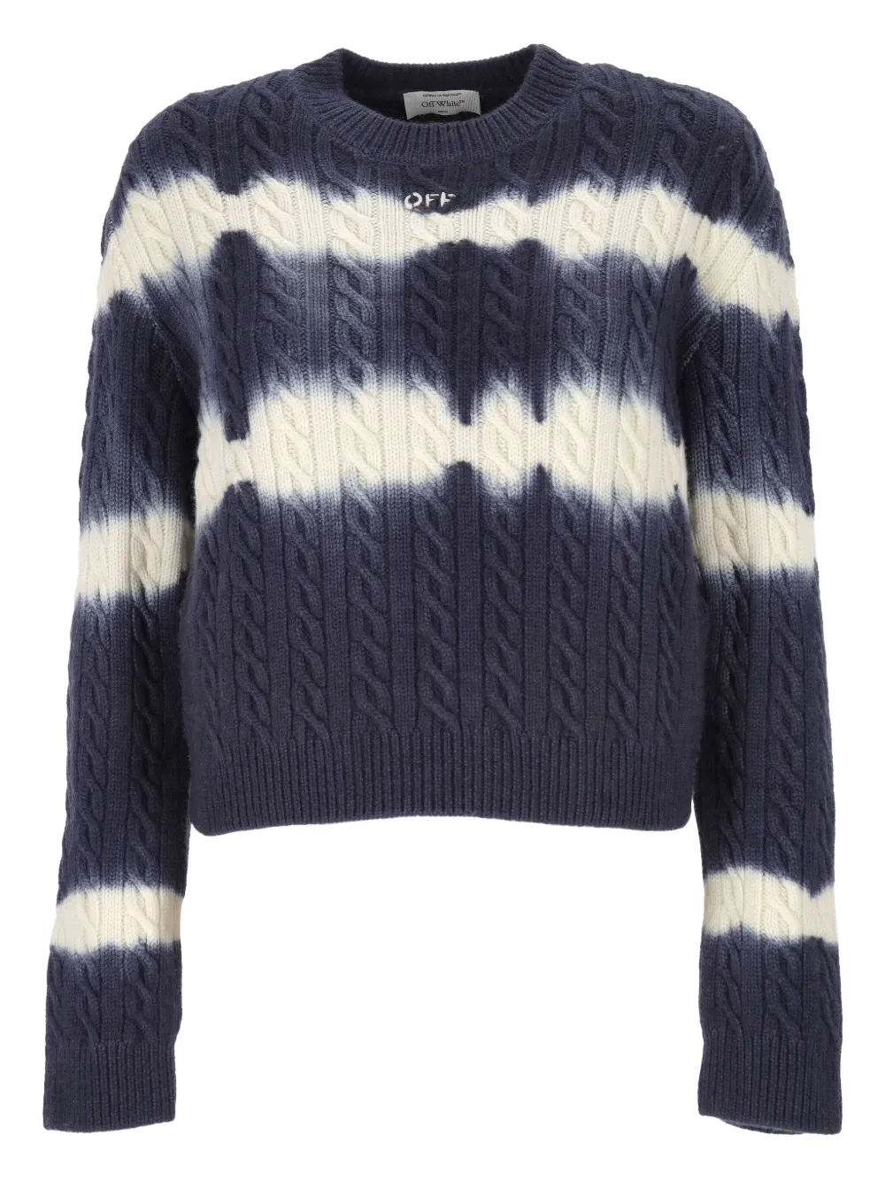 Off-White cable-knit tie-dye sweater | Blue | Image 1
