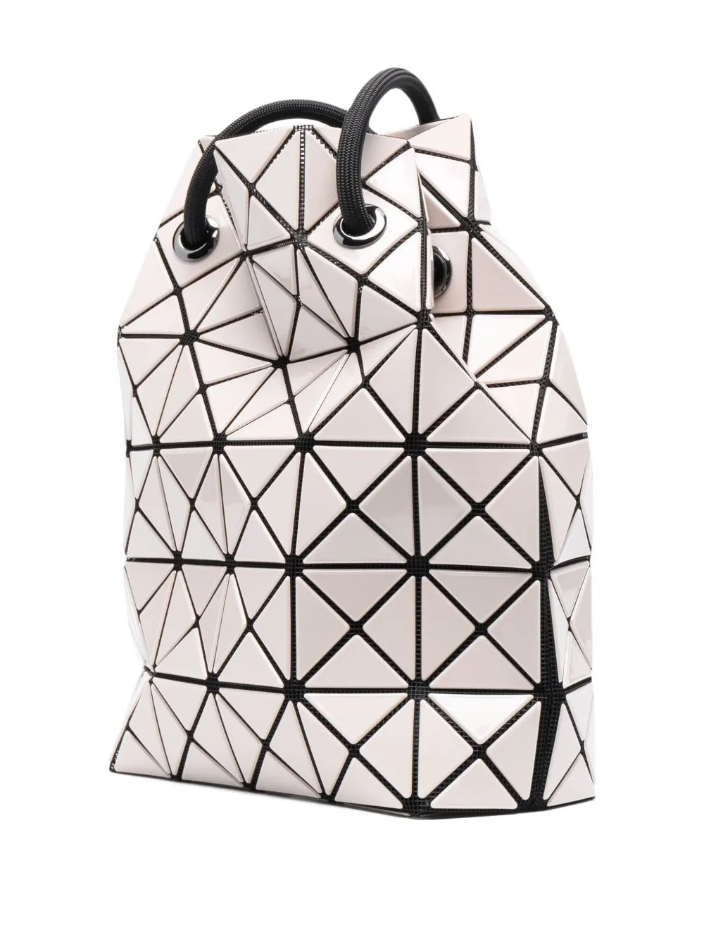 Bao Bao Issey Miyake Schoudertas met geometrisch patroon en trekkoord - Beige