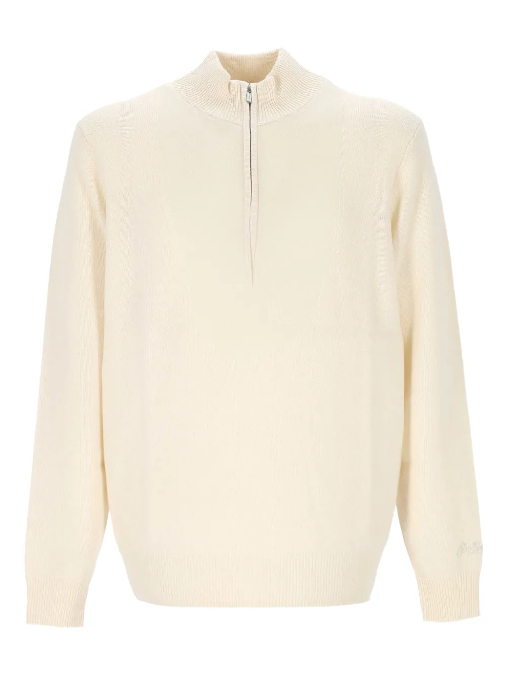 Mc2 Saint Barth High-neck Zip-up Sweater In Neutral