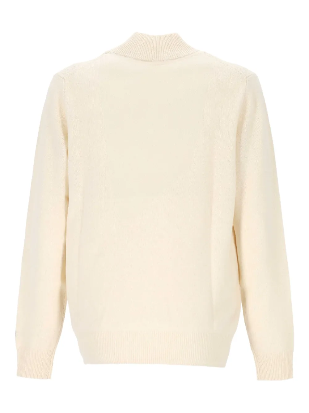 Mc2 Saint Barth High-neck Zip-up Sweater In Neutral