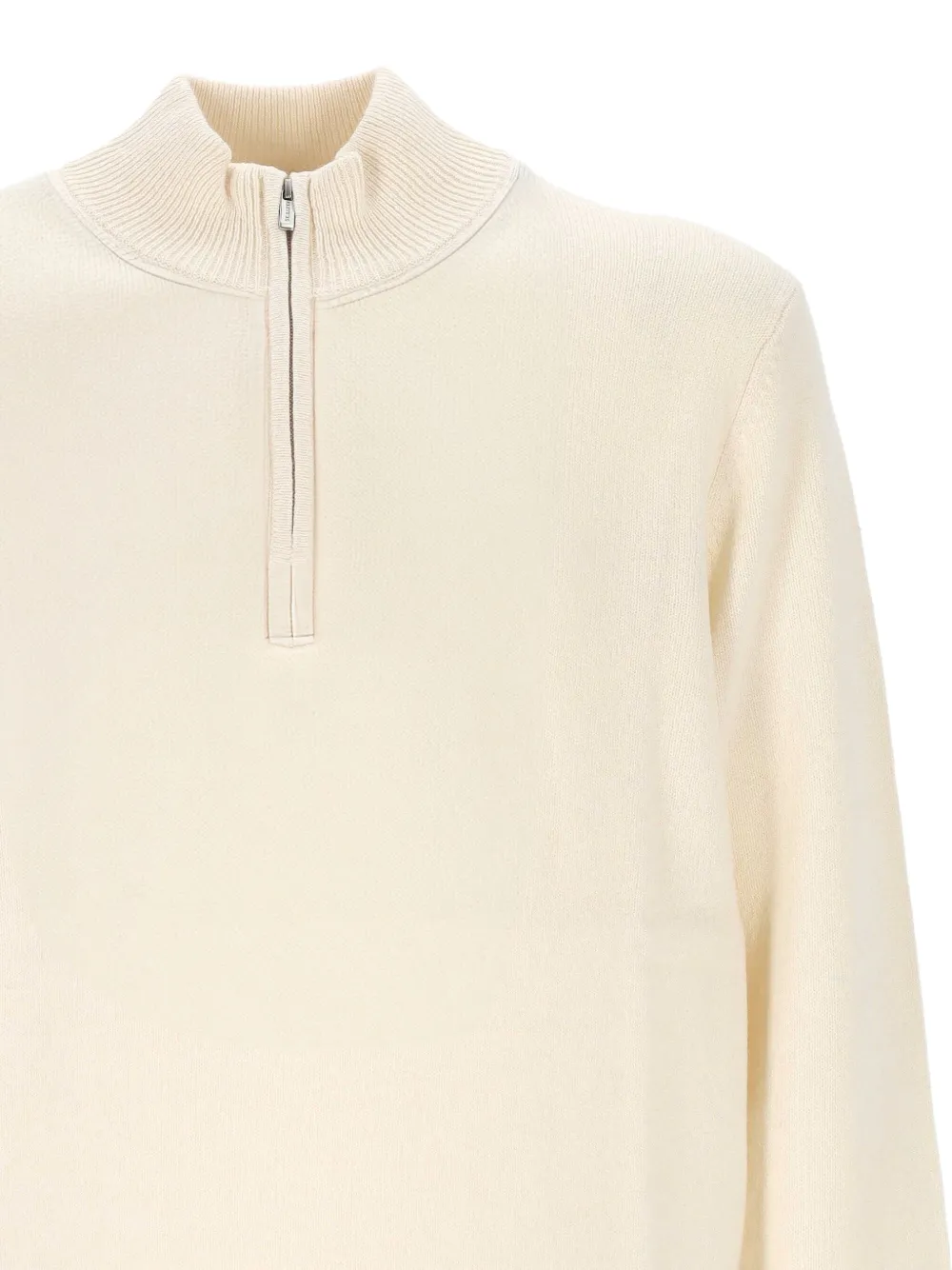 Mc2 Saint Barth High-neck Zip-up Sweater In Neutral