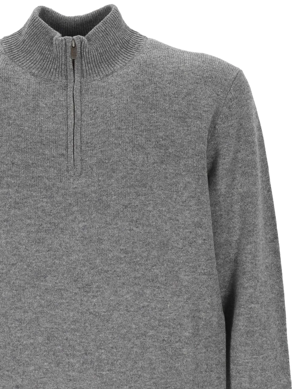 Mc2 Saint Barth High-neck Zip-up Sweater In Gray