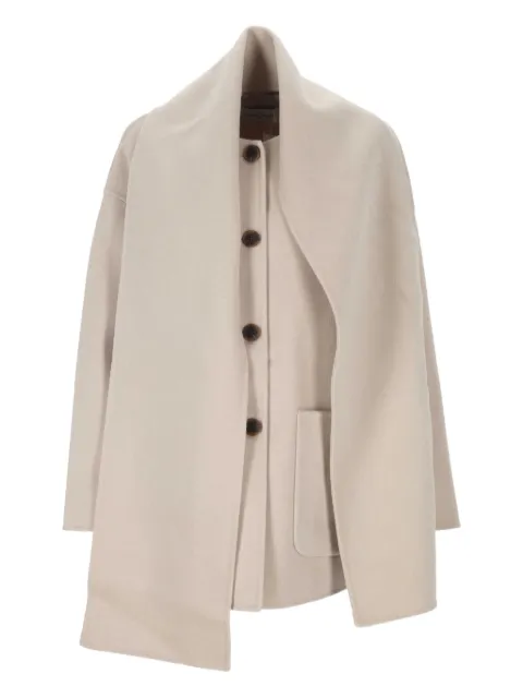 THE DYNAMIS STUDIO button-fastening cape single-breasted coat