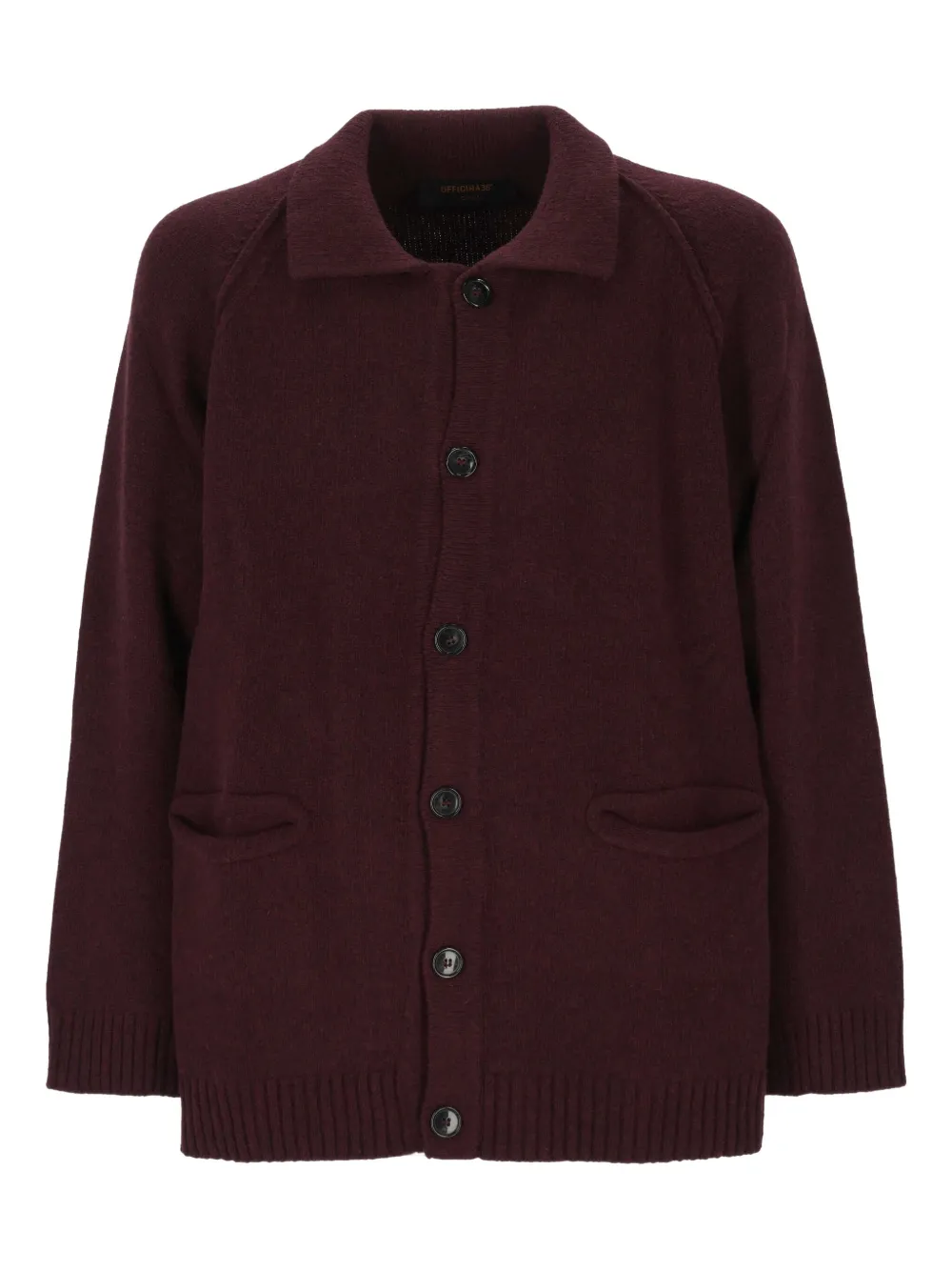 Officina 36 Buttoned Raglan-sleeve Cardigan In Brown