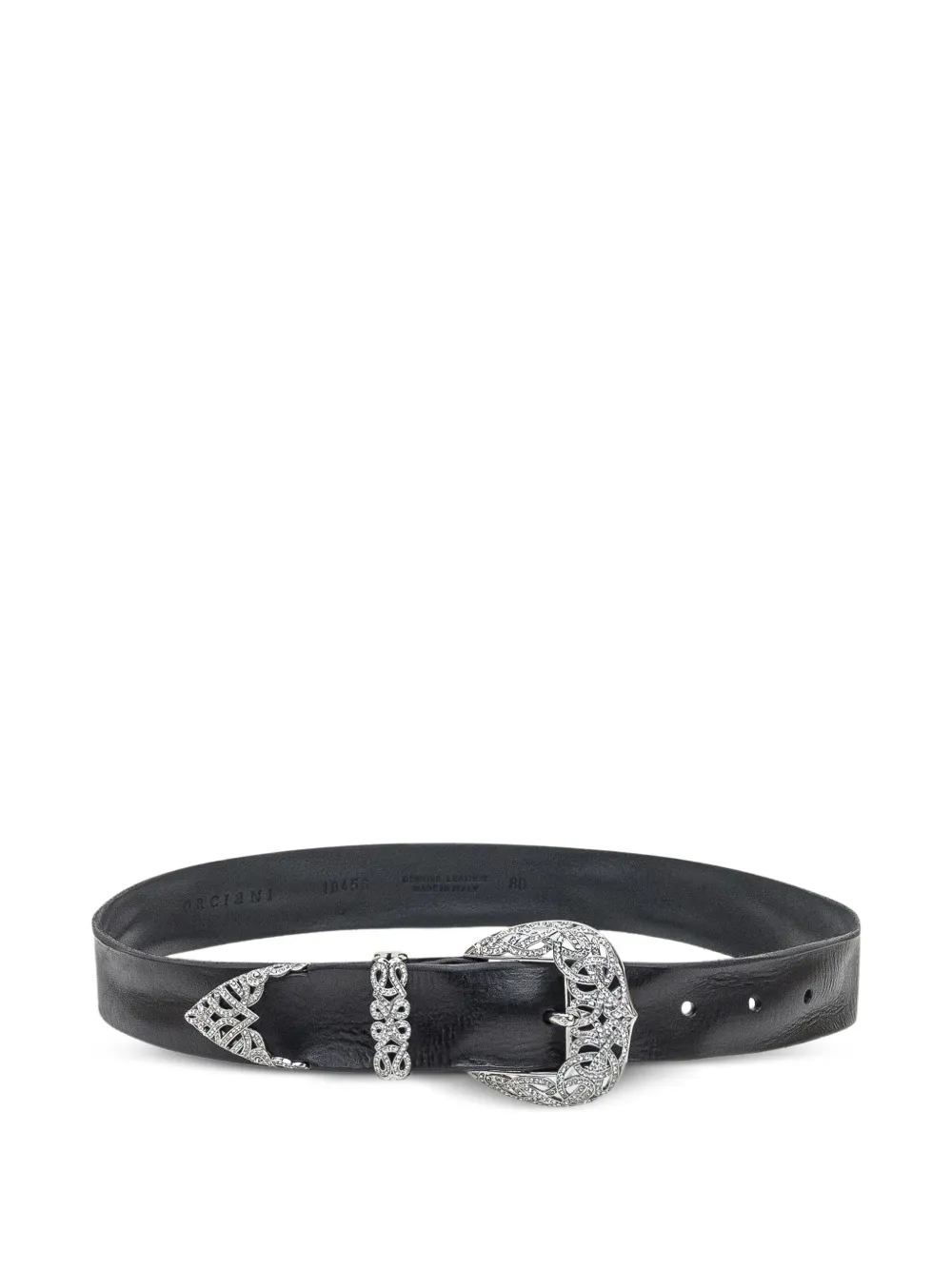 Orciani crystal-embellished leather belt | Black | Image 1