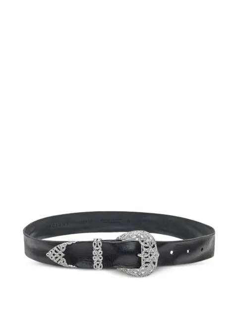 Orciani crystal-embellished leather belt