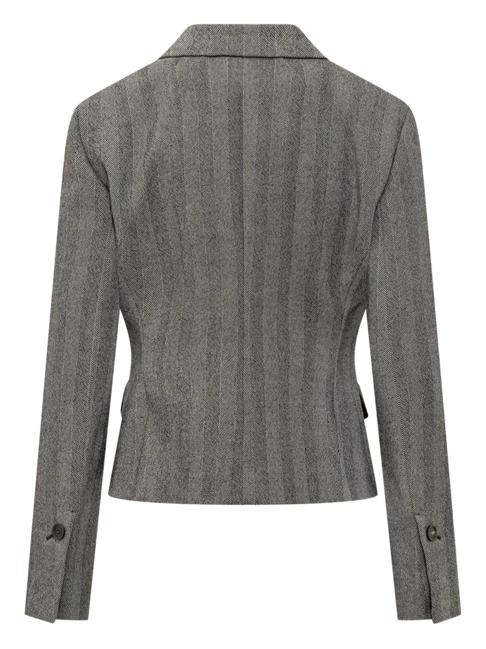 Ferragamo Herringbone Multi-pocket Jacket In Gray