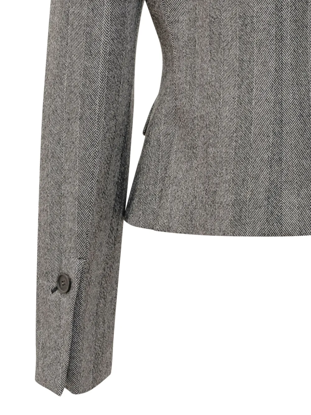 Ferragamo Herringbone Multi-pocket Jacket In Gray