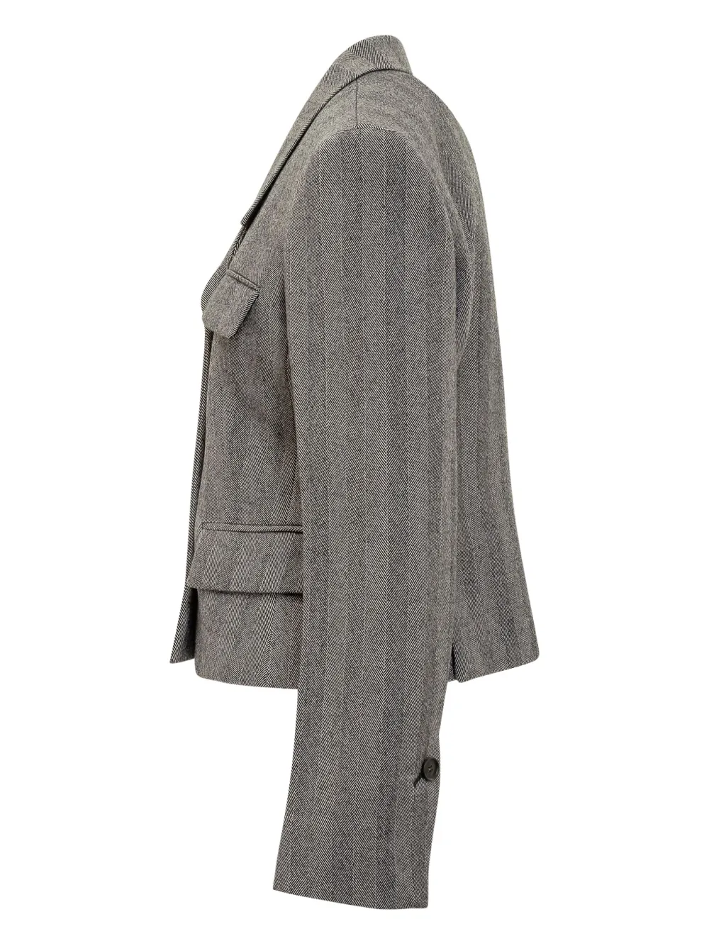 Ferragamo Herringbone Multi-pocket Jacket In Gray