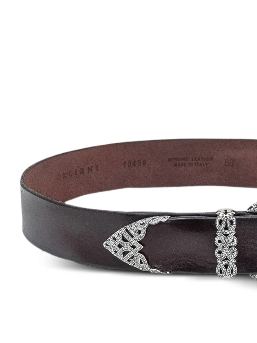 Orciani crystal-embellished buckle belt - Bruin
