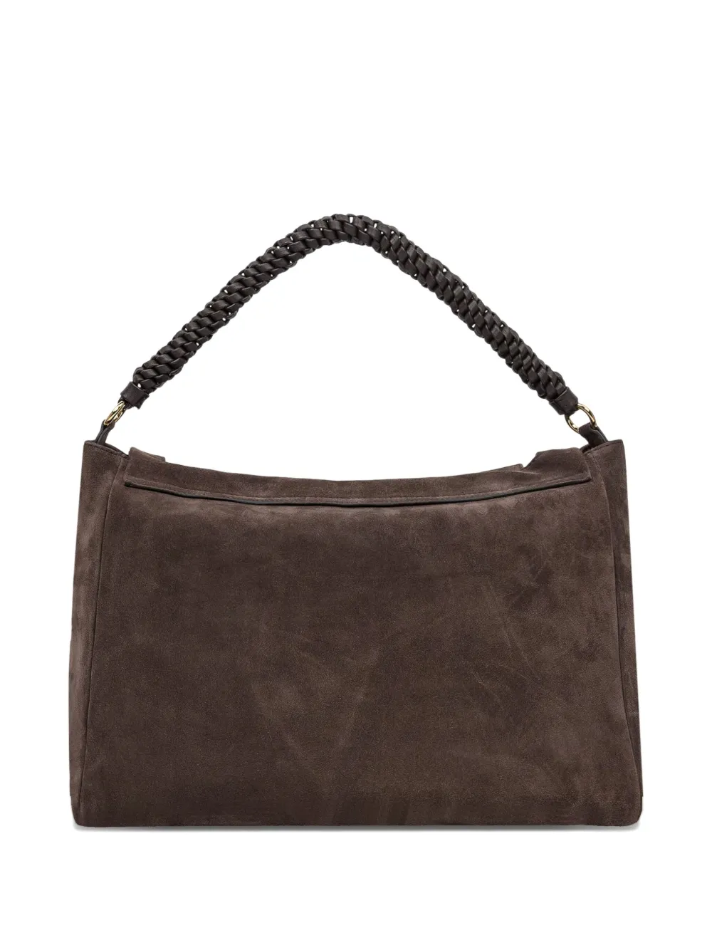 Orciani large Sveva Peach XL braided-handle suede tote bag - Bruin
