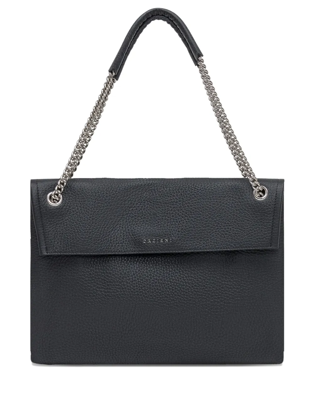Orciani Medium Venus Soft Chain-strap Leather Shoulder Bag In Black