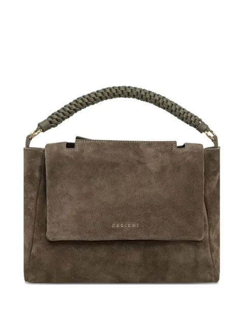 Orciani medium Sveva Peach braided-handle suede tote bag
