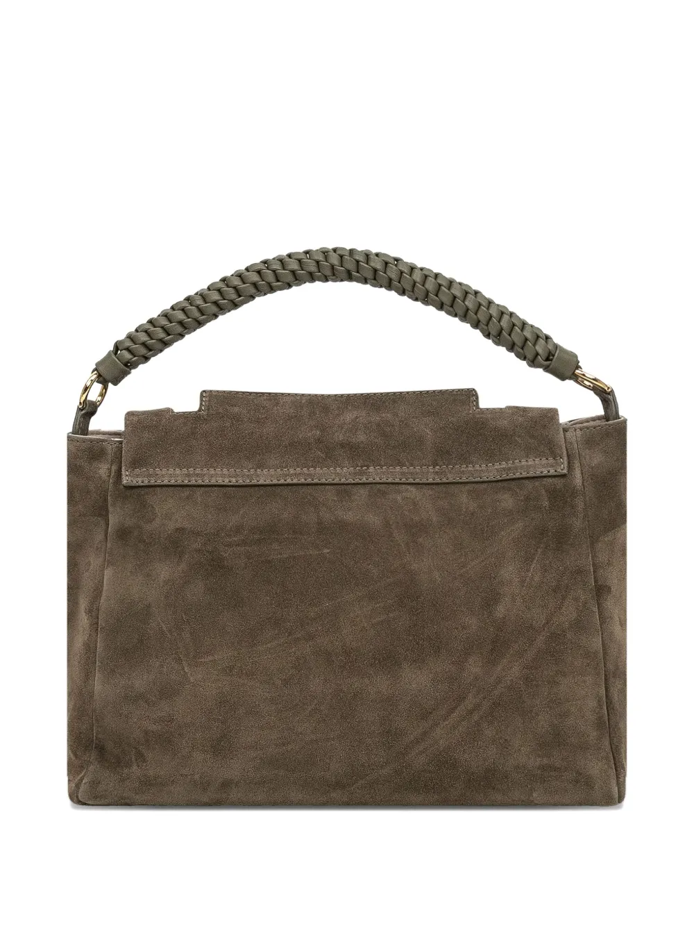 Orciani medium Sveva Peach braided-handle suede tote bag - Bruin