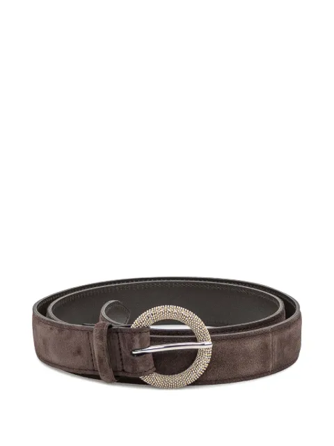 Orciani beaded-buckle suede belt
