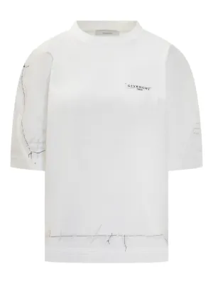 Givenchy logo-print Cropped long-sleeve t-shirt | White | FARFETCH
