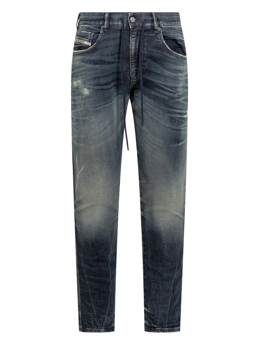 Diesel drawstring distressed slim-fit jeans - Blu