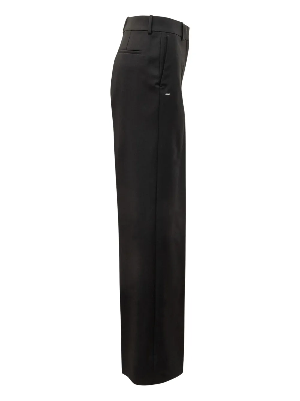 Off-white Pleated Wool Trousers In Black