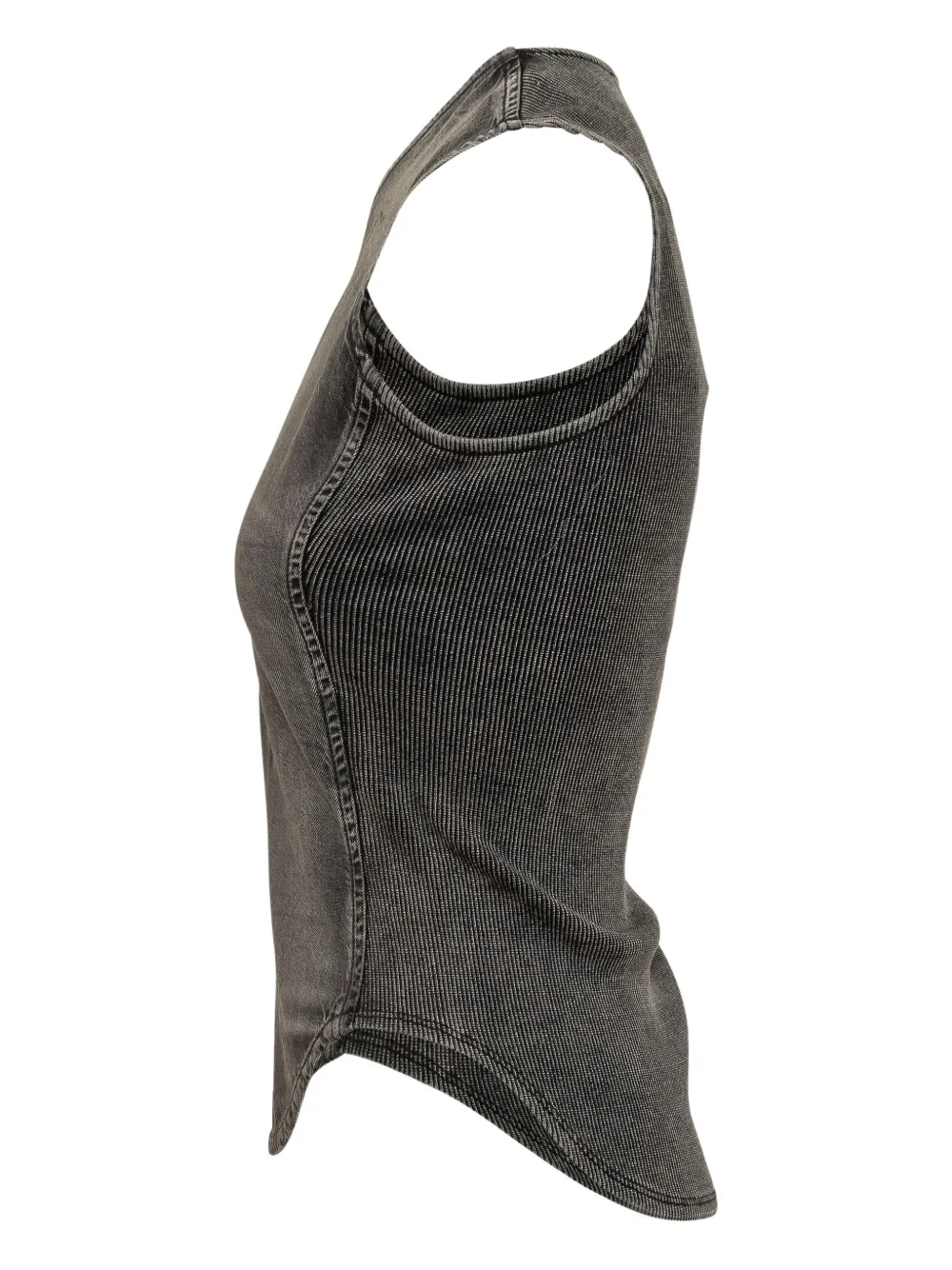 Diesel Geribbelde denim jurk Zwart