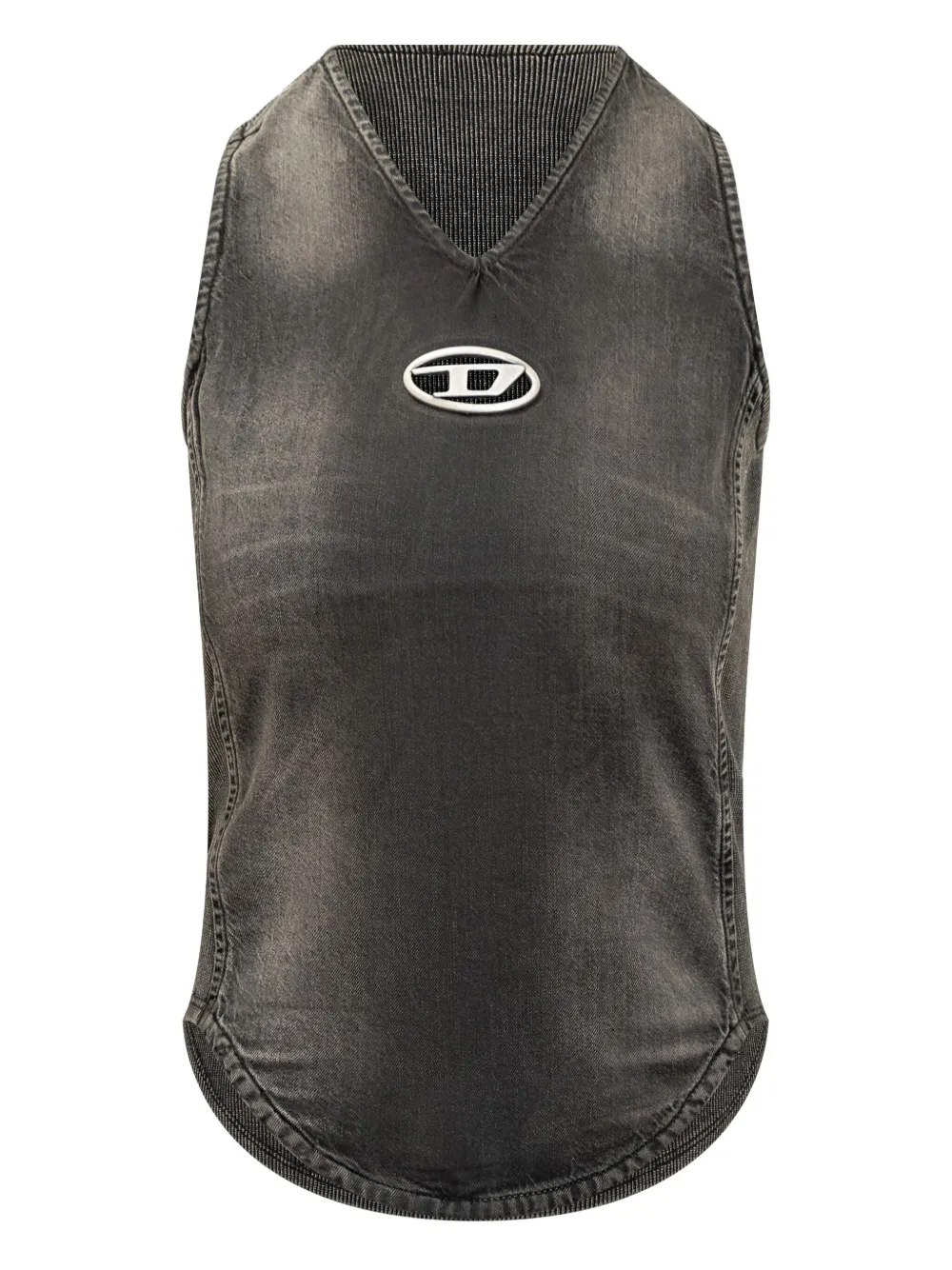 Diesel ribbed denim dress | Black | Image 1