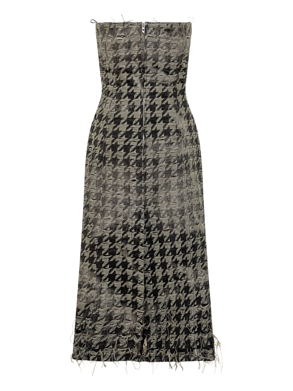 Diesel Long Pied De Poule Bustier Dress In Black