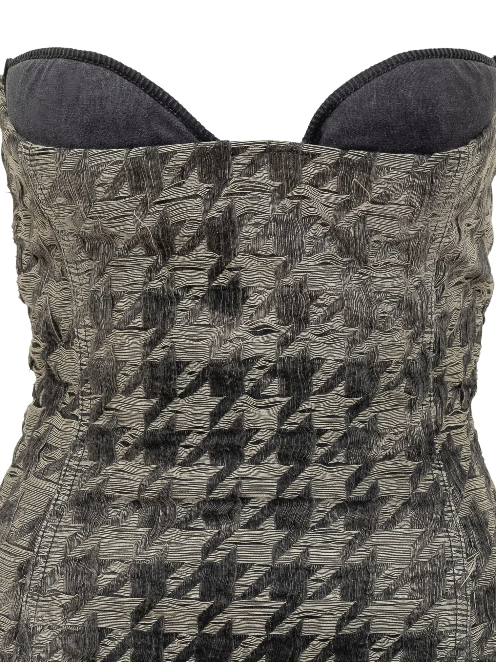 Diesel Long Pied De Poule Bustier Dress In Black