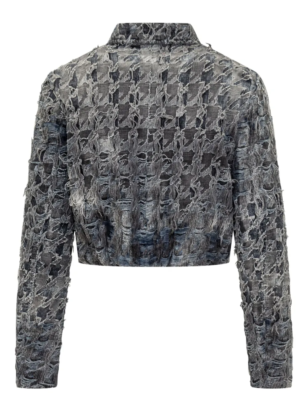 Diesel Textured Cropped Blazer Long Sleeves In Gray