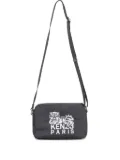 Kenzo tiger-embroidered messenger bag - Black