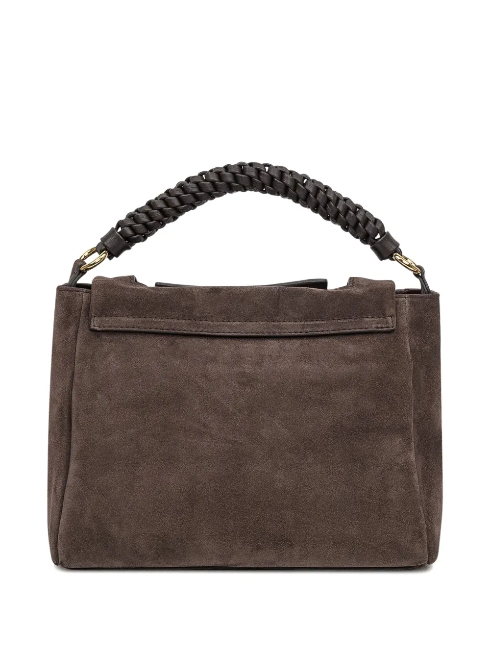 Orciani small Sveva Peach braided-handle suede tote bag - Bruin