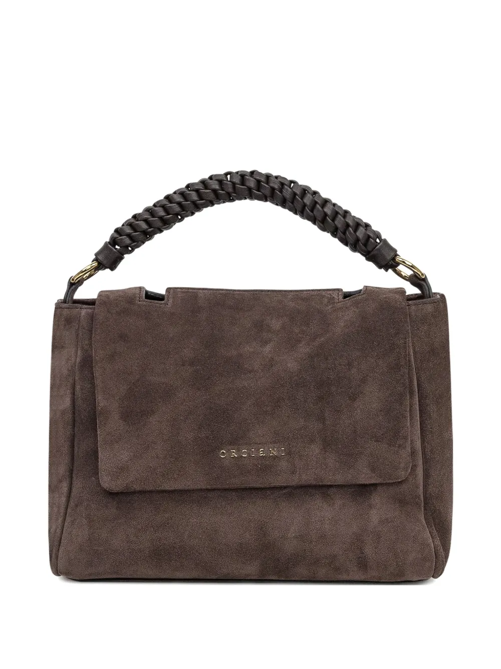 Orciani small Sveva Peach braided-handle suede tote bag | Brown | Image 1