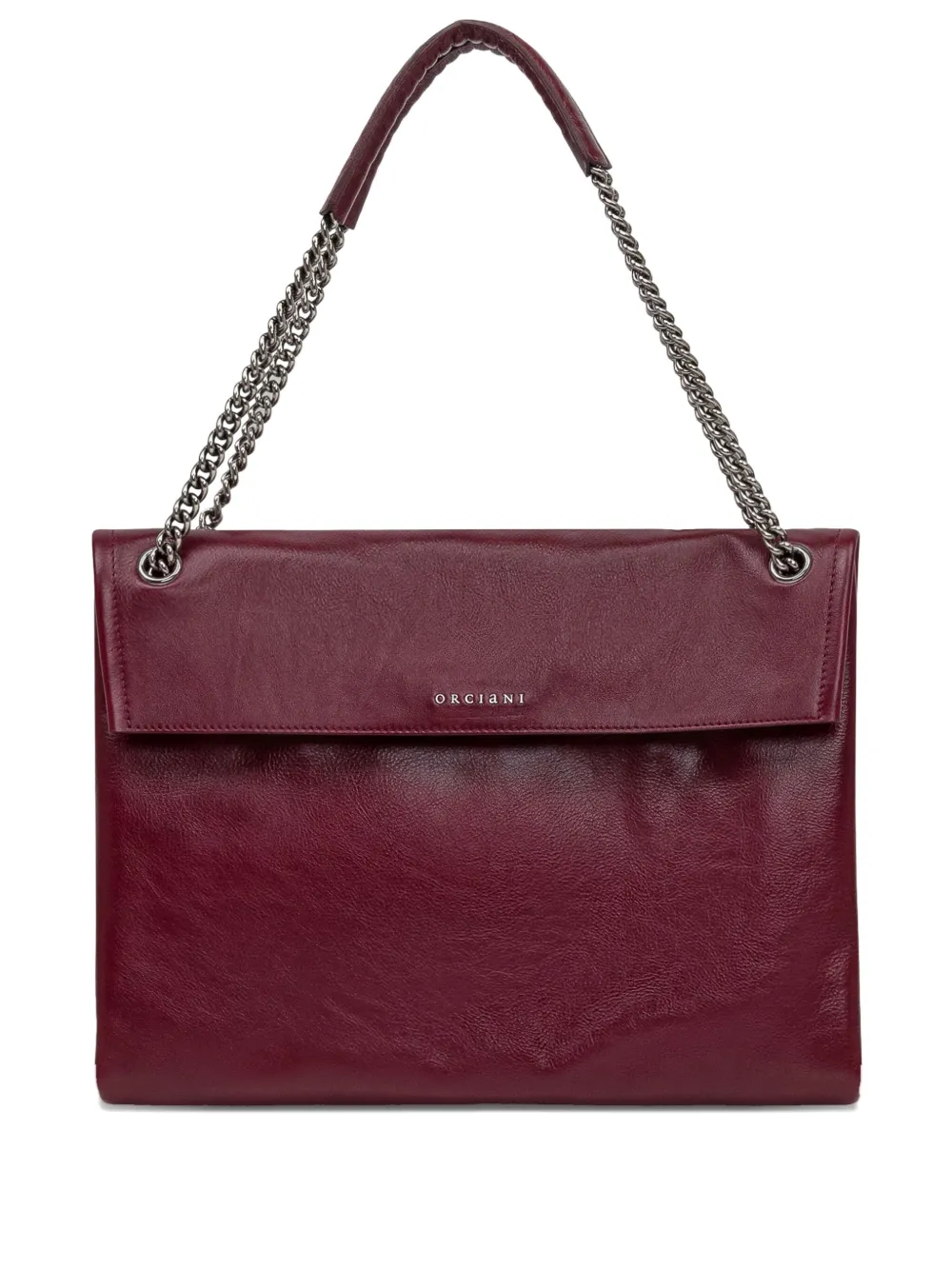 Orciani Midi Venus Gotham Leather Chain-strap Shoulder Bag In Red