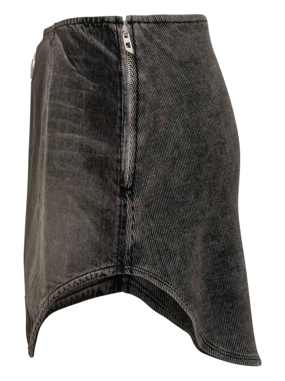 Diesel Black Denim Miniskirt Vintage Effect In Black
