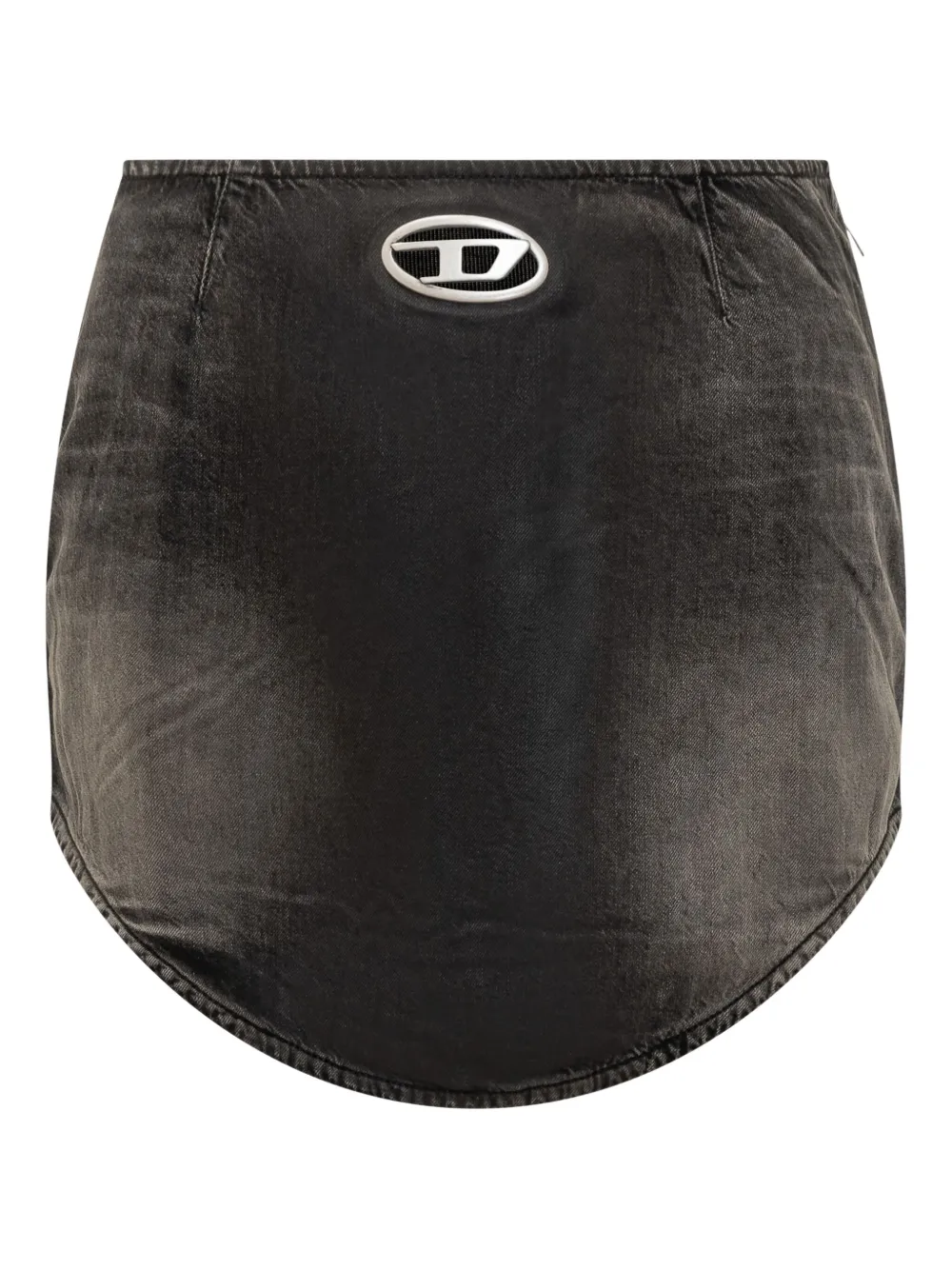 Diesel Black Denim Miniskirt Vintage Effect In Black