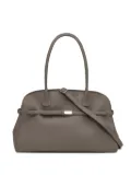 Orciani strap-detail leather tote bag - Brown