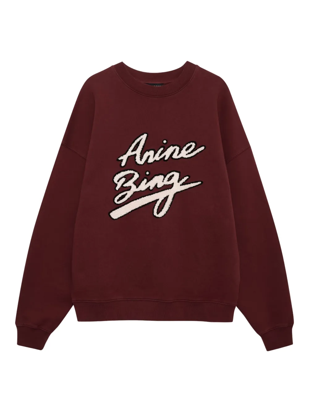 Anine Bing Miles Chenille Signature Sweatshirt In Red