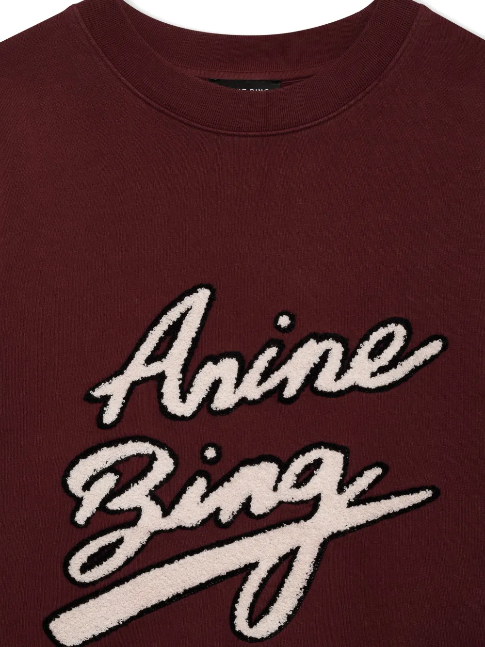 Anine Bing Miles Chenille Signature Sweatshirt In Red
